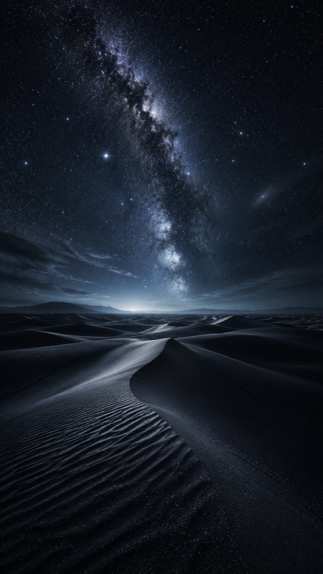 Starry Desert Dunes with Soft Light