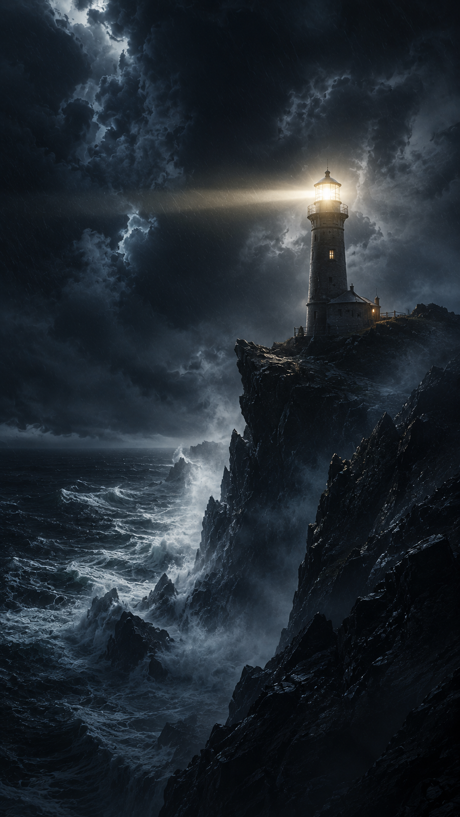 Lighthouse on a Stormy Cliff
