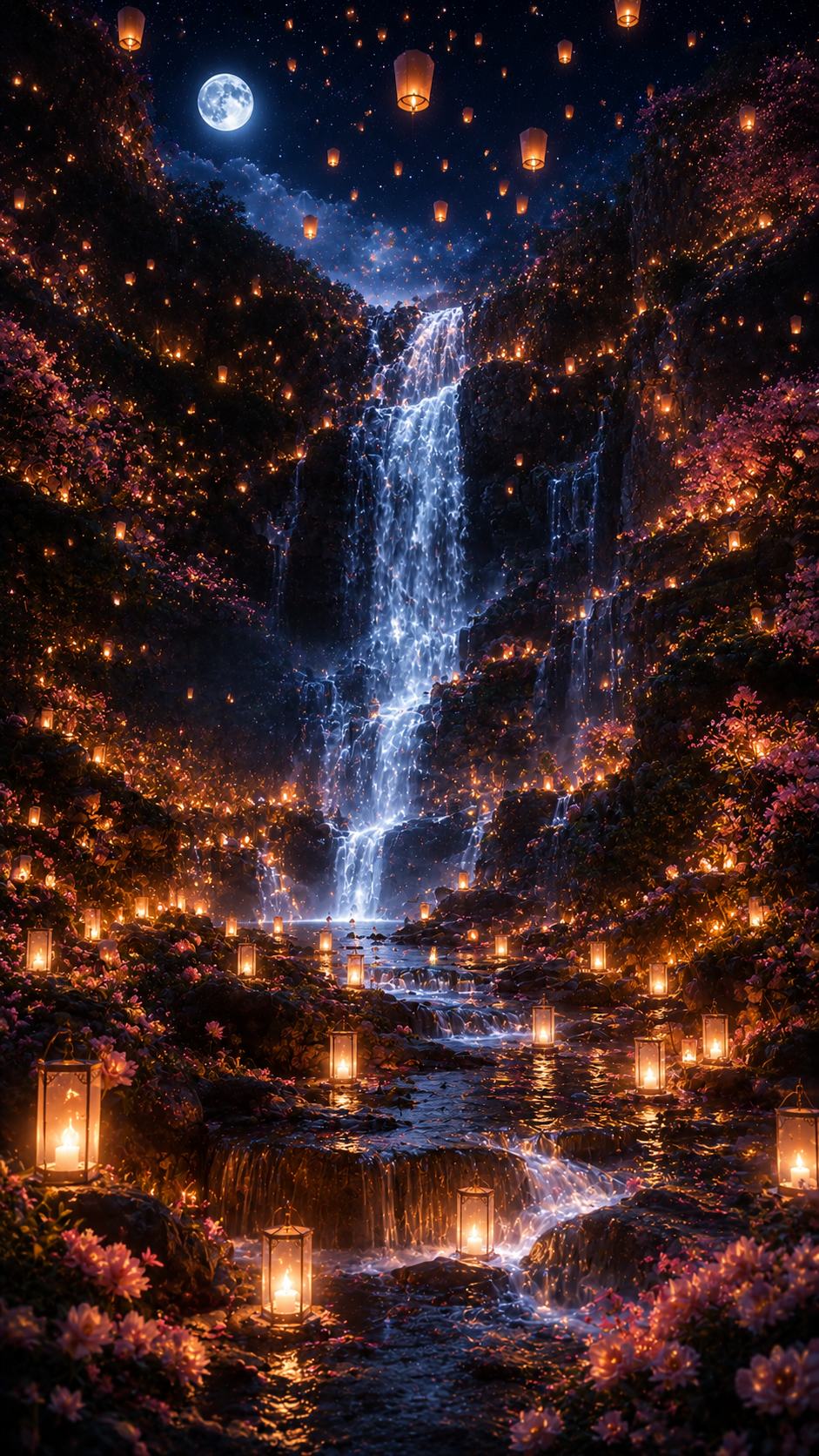 Lantern Waterfall Garden