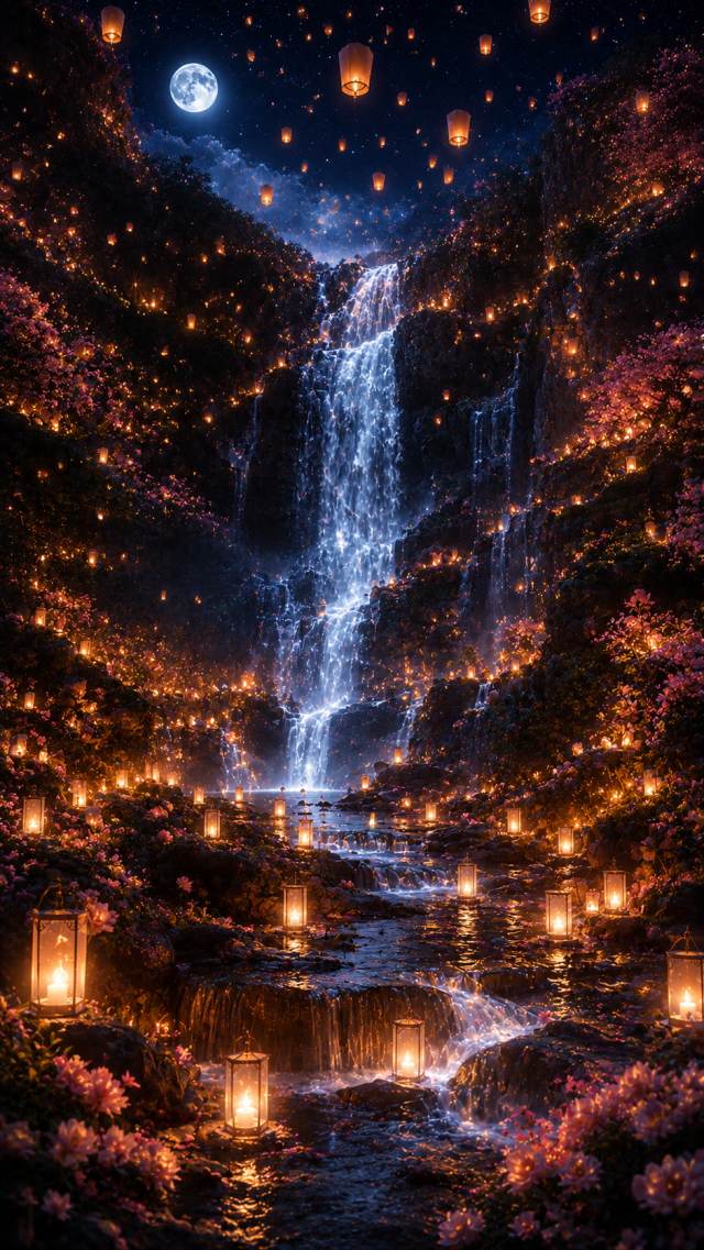 Lantern Waterfall Garden