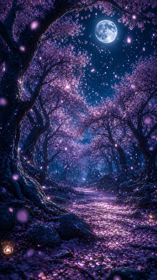 Cherry Blossom Forest Path