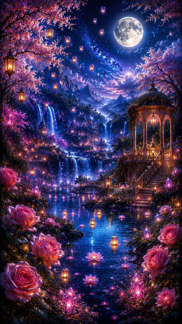 Rose Waterfall Garden Pavilion