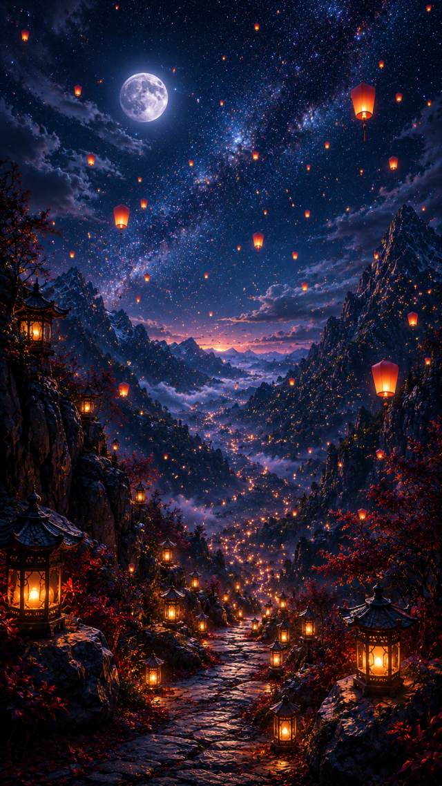Lantern Canyon under the Moon